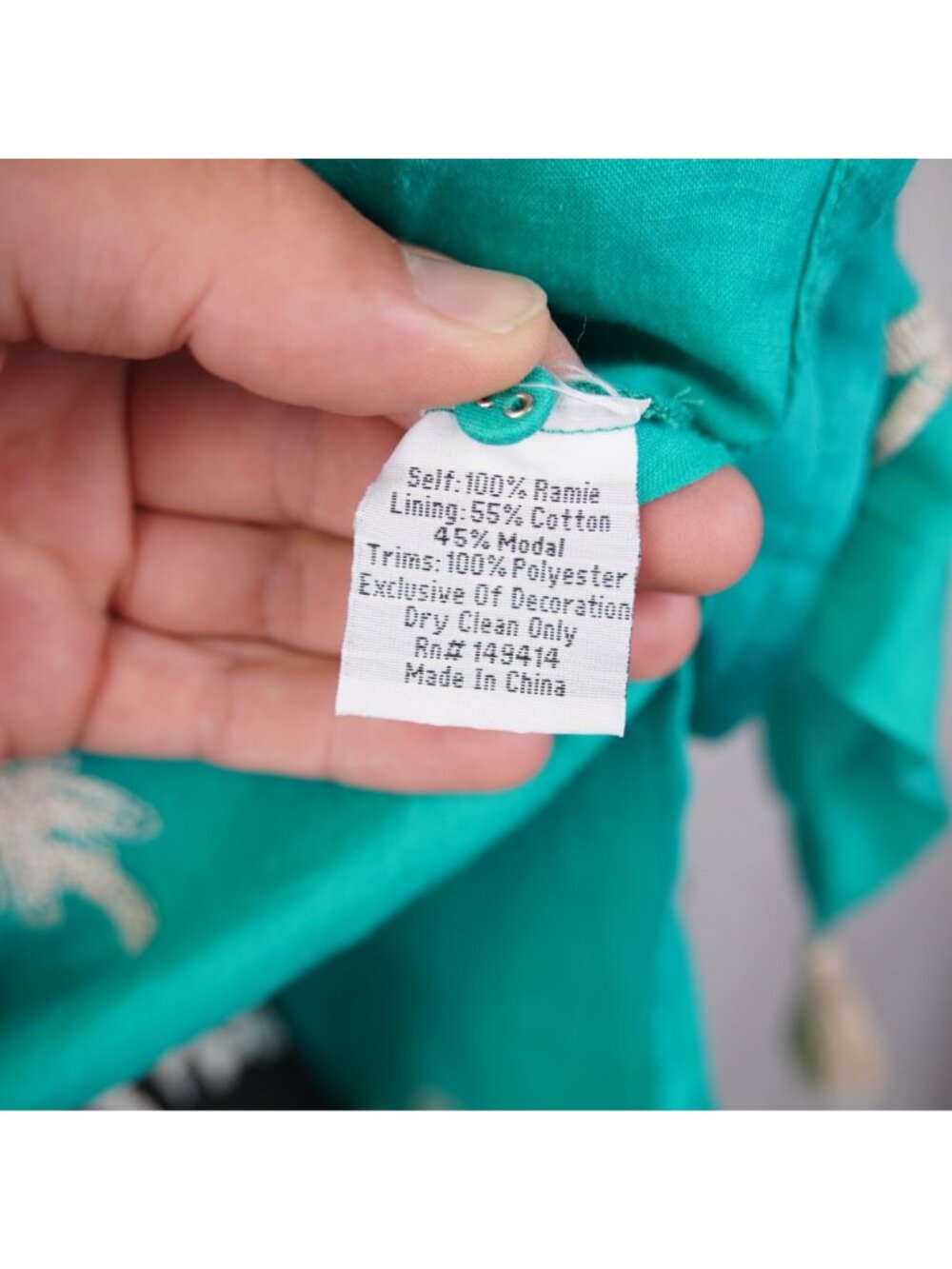 Johnny Was Workshop Western Trim Henley Dress Turquoise Size S NWT Embroidered - Picture 10 of 11